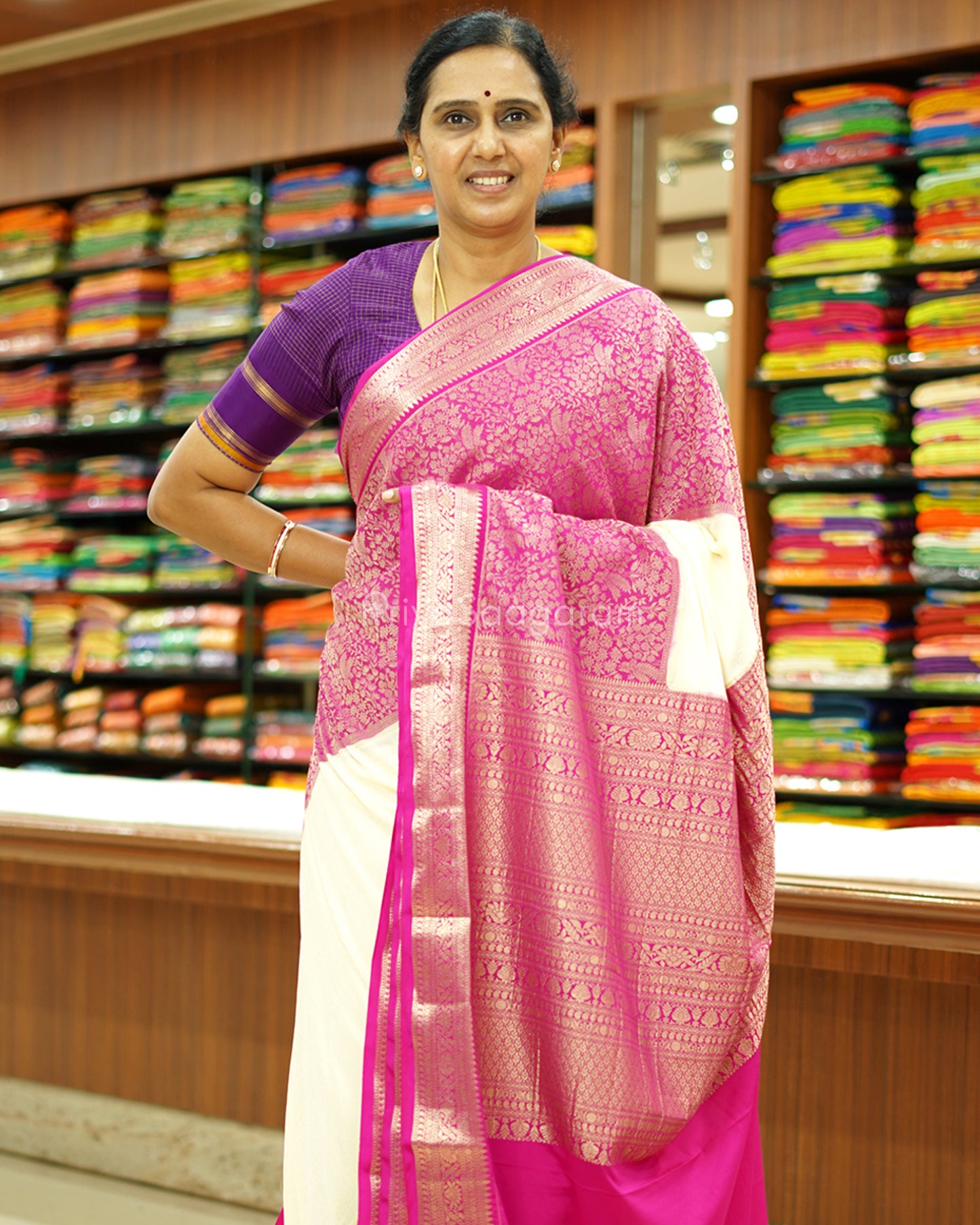 Half-White Pink Mysore Silk -PD468