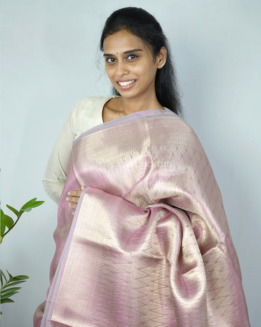 Golden Lavender Kanchipuram Tissue Silk - N4803