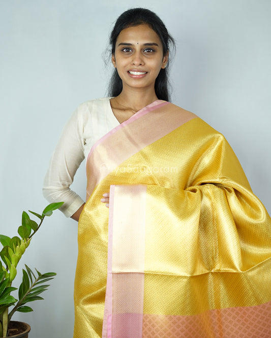 Yellow Pink Kanchipuram Tissue Silk - N4803