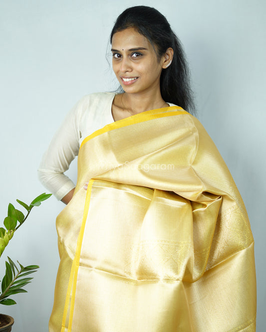 Golden Yellow Tissue Kanchipuram - N4803