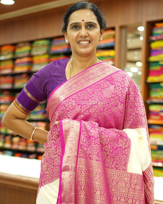 Half-White Pink Mysore Silk -PD468