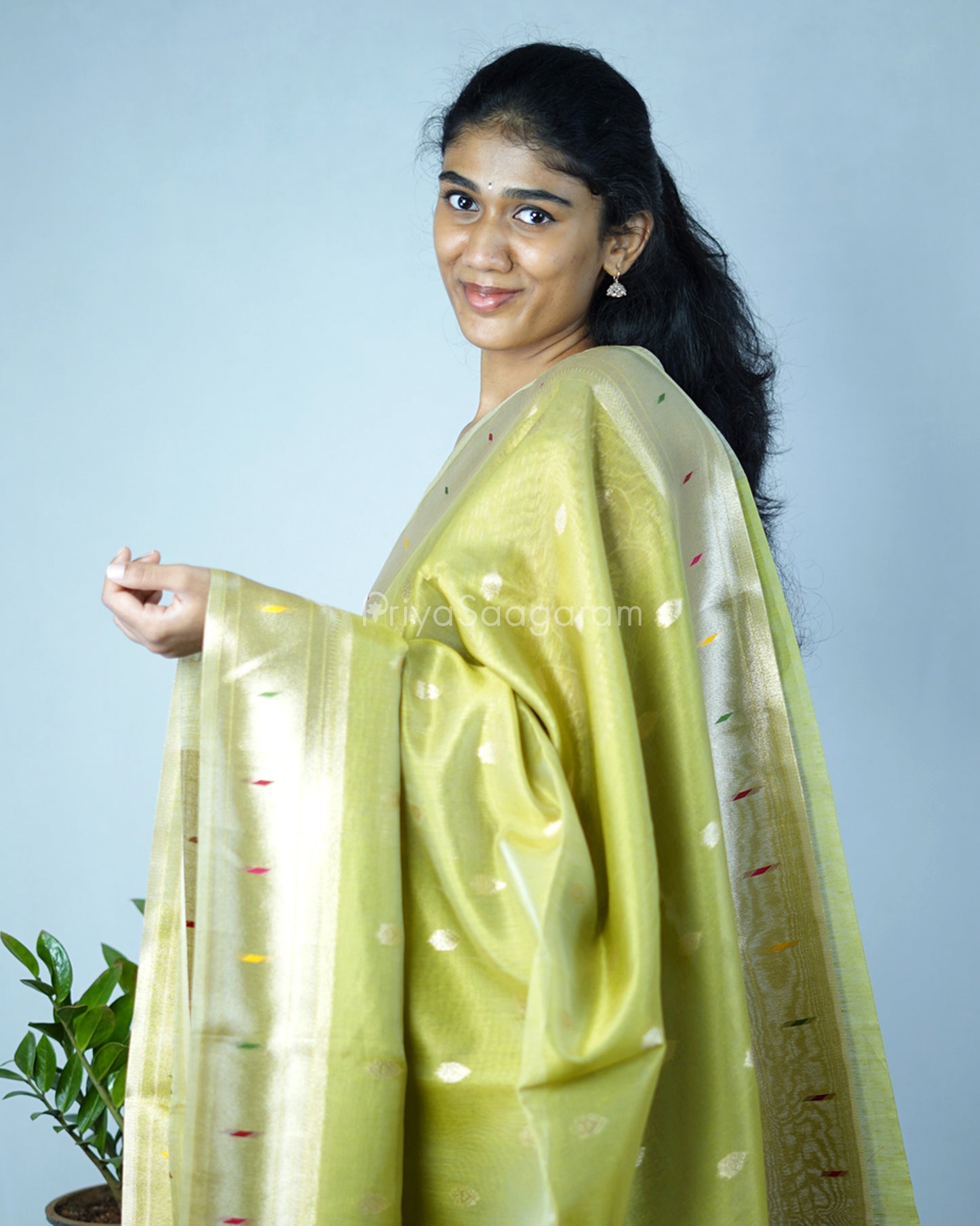 Green Paithani Tissue Banaras - PD1273