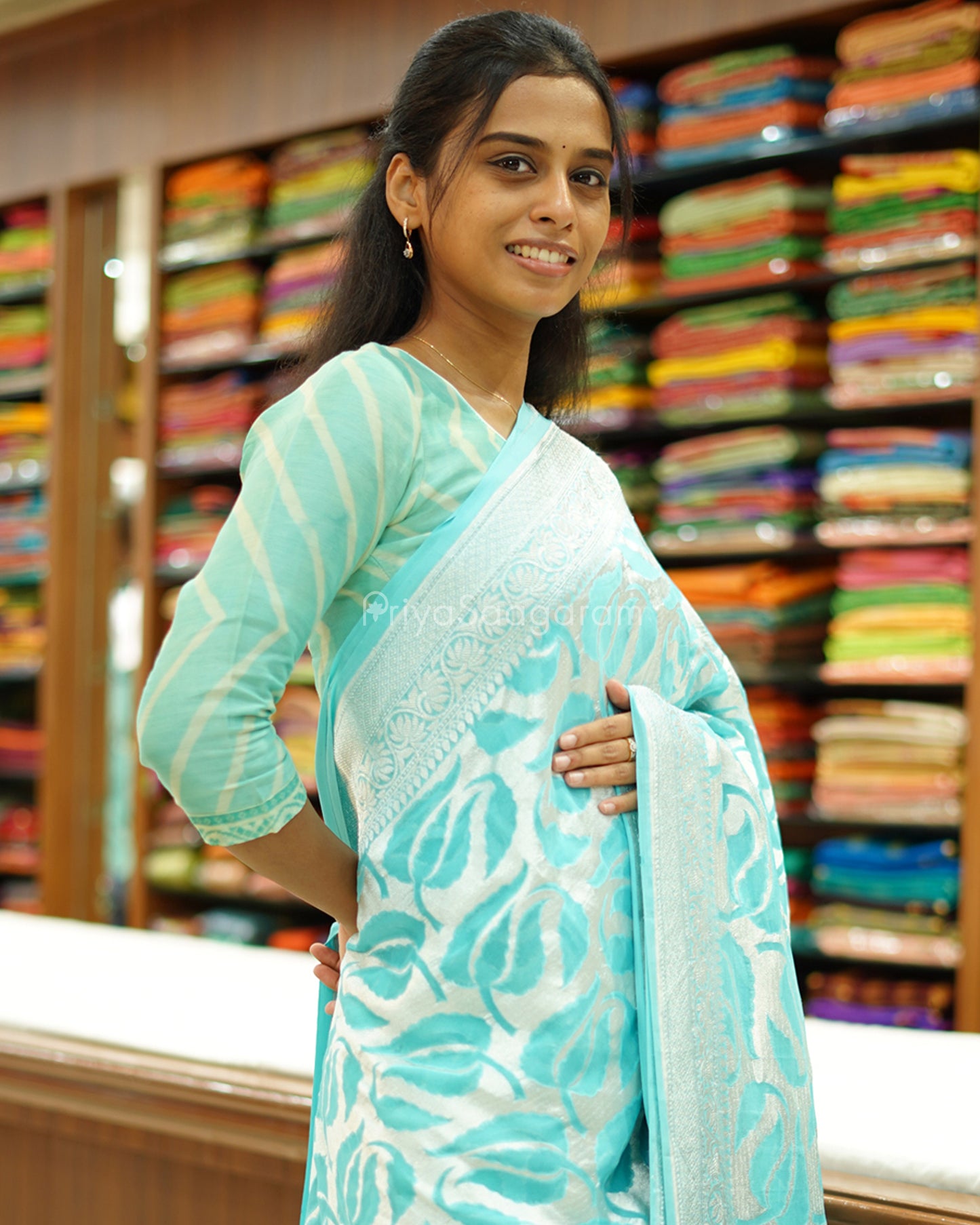 Sky Blue Georgette - PC3080