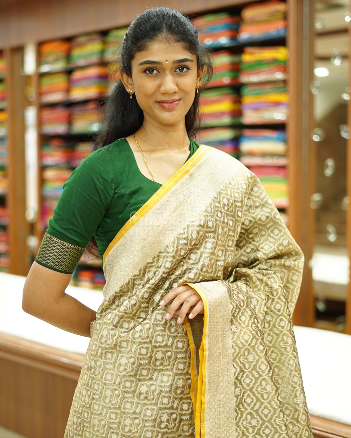 Classic Floral Gold Tissue Silk - PD965