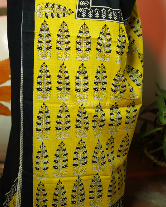 Solid Black Blockprint Pure Cotton - PD290