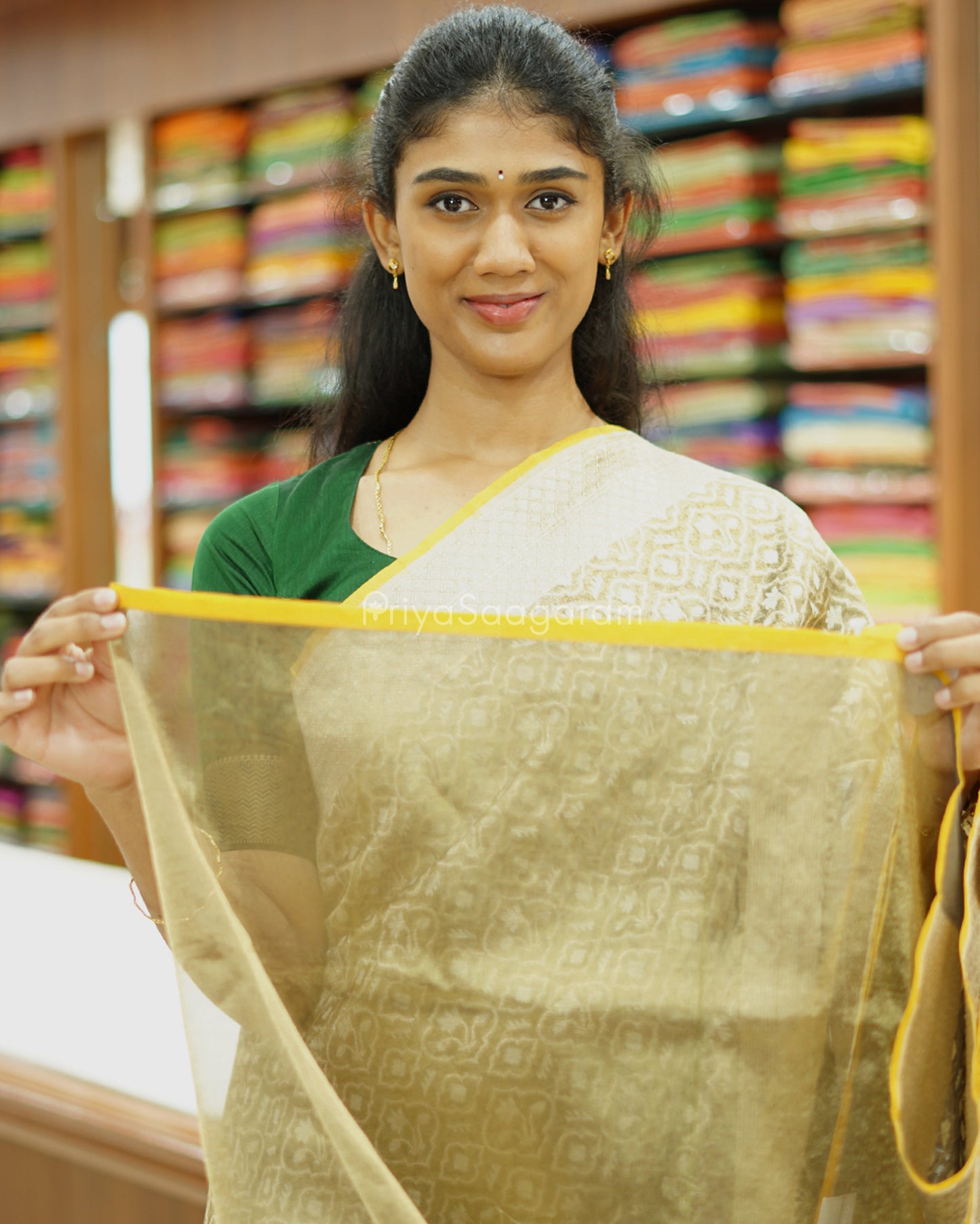 Classic Floral Gold Tissue Silk - PD965