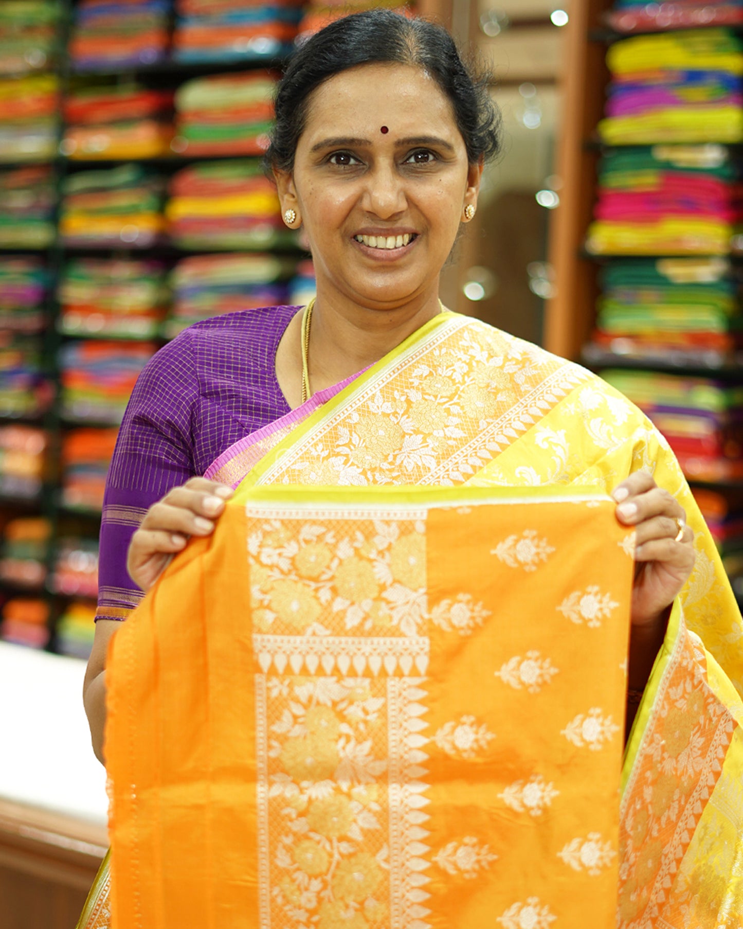 Yellow Banaras Katan Silk - PC1999