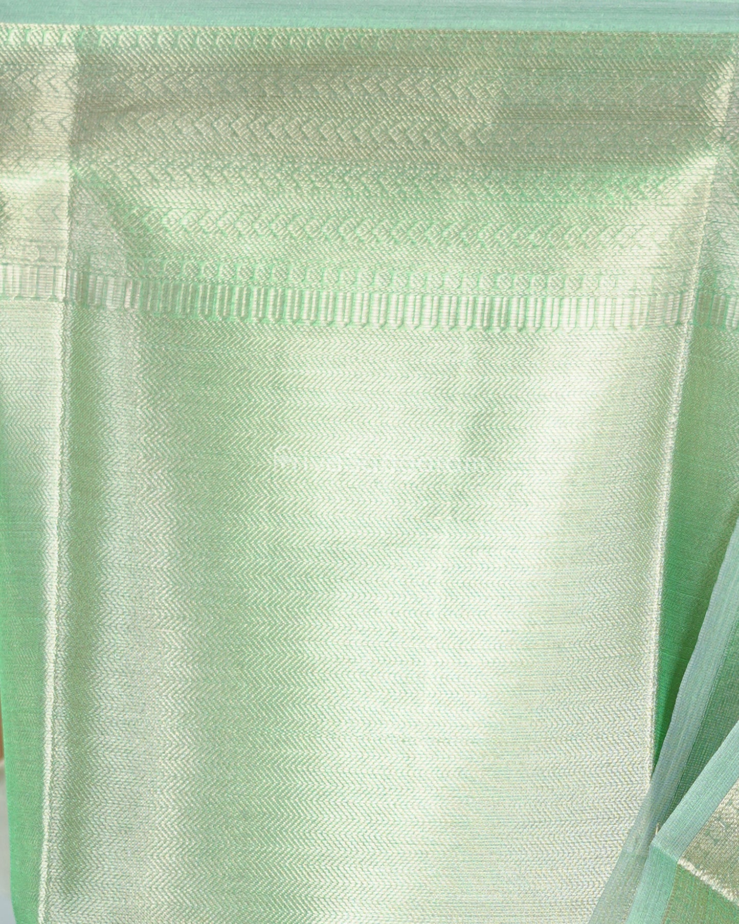 Golden Teal Kanchipuram Tissue Silk - N4803