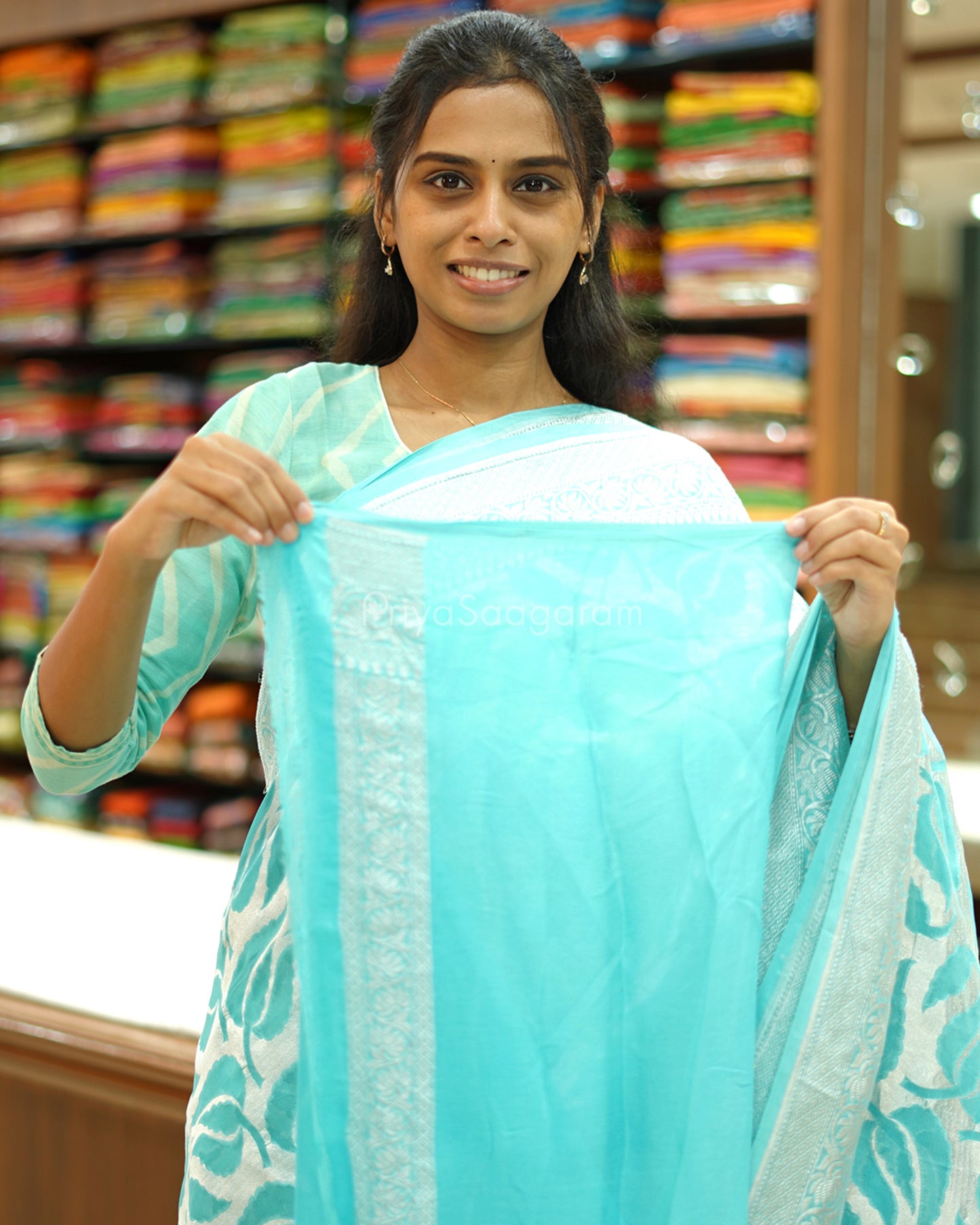 Sky Blue Georgette - PC3080