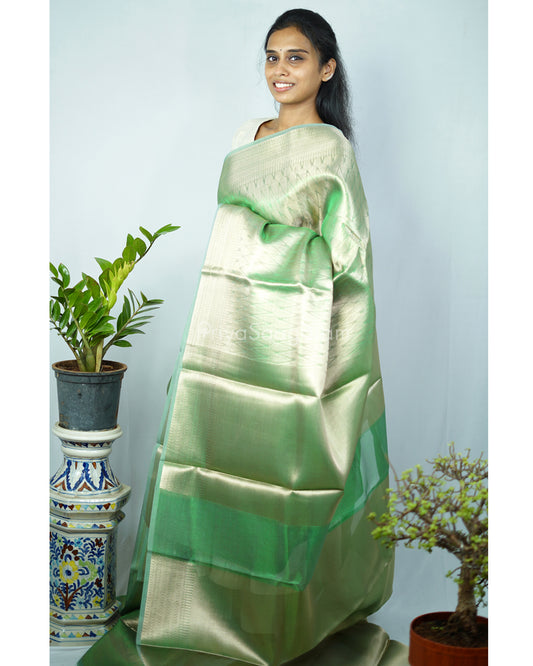 Golden Green Kanchipuram Tissue Silk - N4803