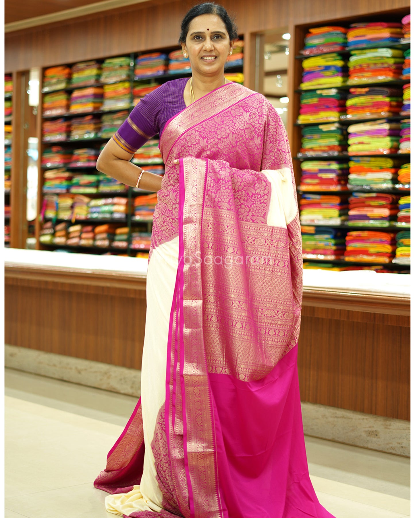 Half-White Pink Mysore Silk -PD468