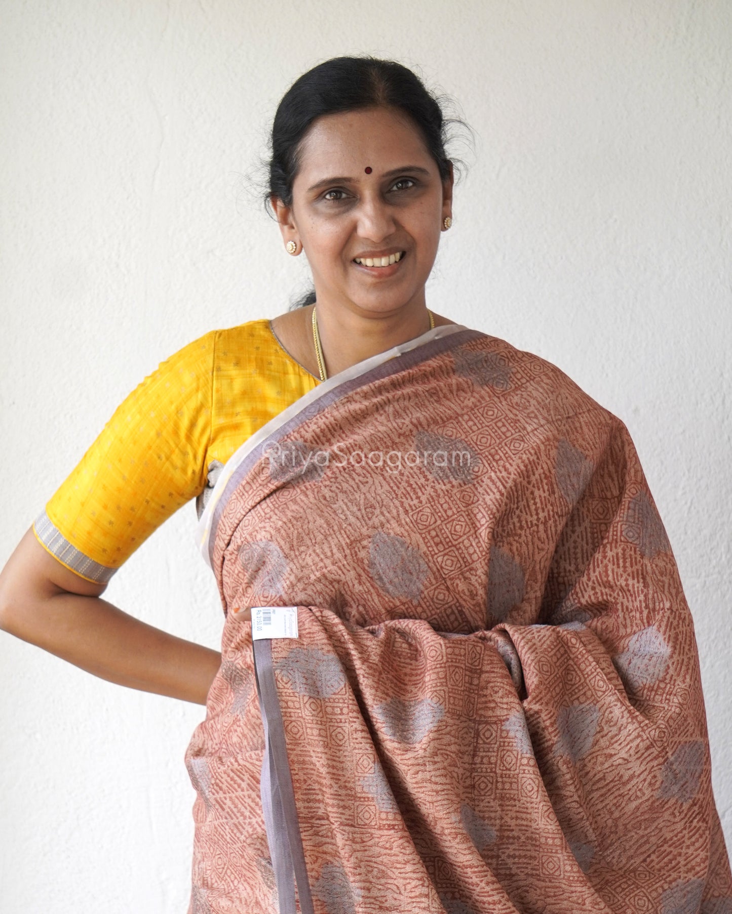 Brick Red Chanderi Cotton - PB740