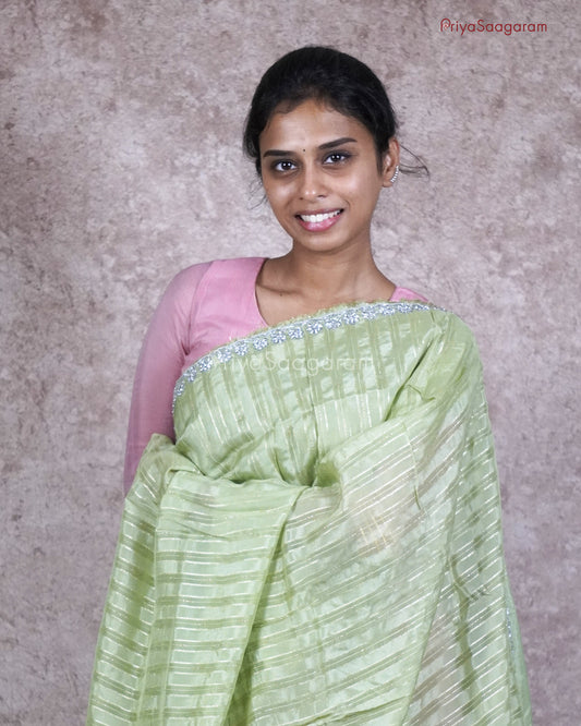 Light Green Dola Tussar - PB5129