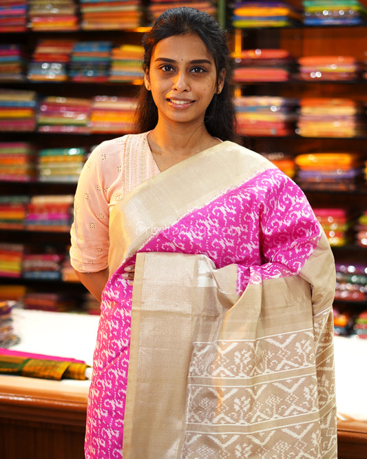 Taffy Pink Ikkat Silk - M15327