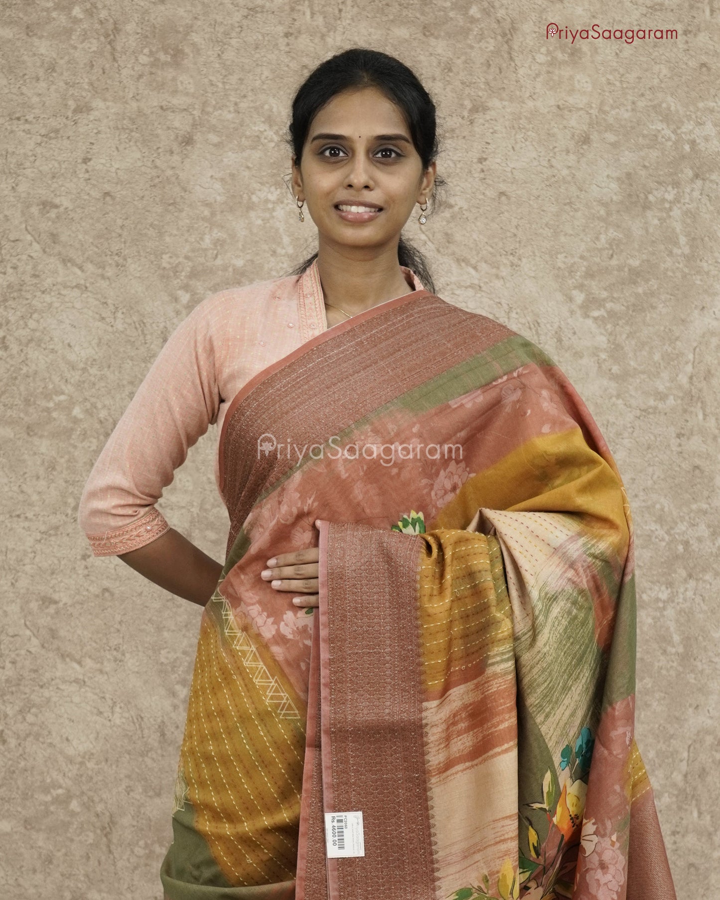 Multi-colored Floral Chanderi - PC2060