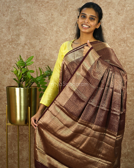 Chocolate Brown Crepe Silk - PD3088