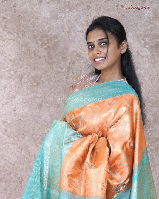 Coral Orange Kanchipuram - M2865