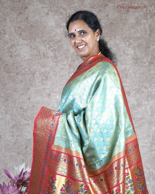 Sea Green Banaras Silk - PB3623
