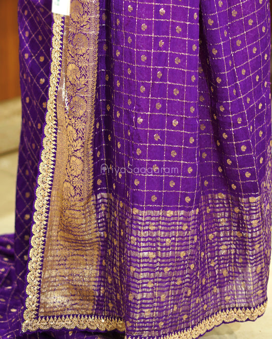 Purple Designer Banaras Silk - PE643