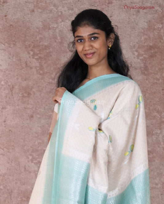 Dreamy Cream Organic Tussar - PC374