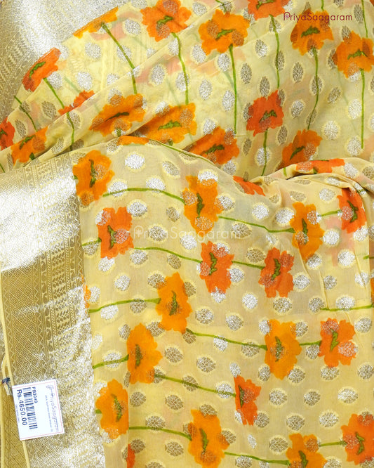 Lemon Yellow Georgette Silk - PB3049