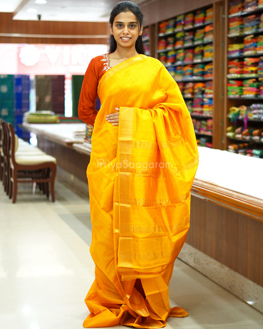 Mango Yellow Mangalagiri Silk Cotton - N4993
