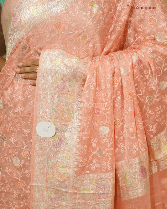 Baby Pink Embroidery Chiffon Georgette - PD972