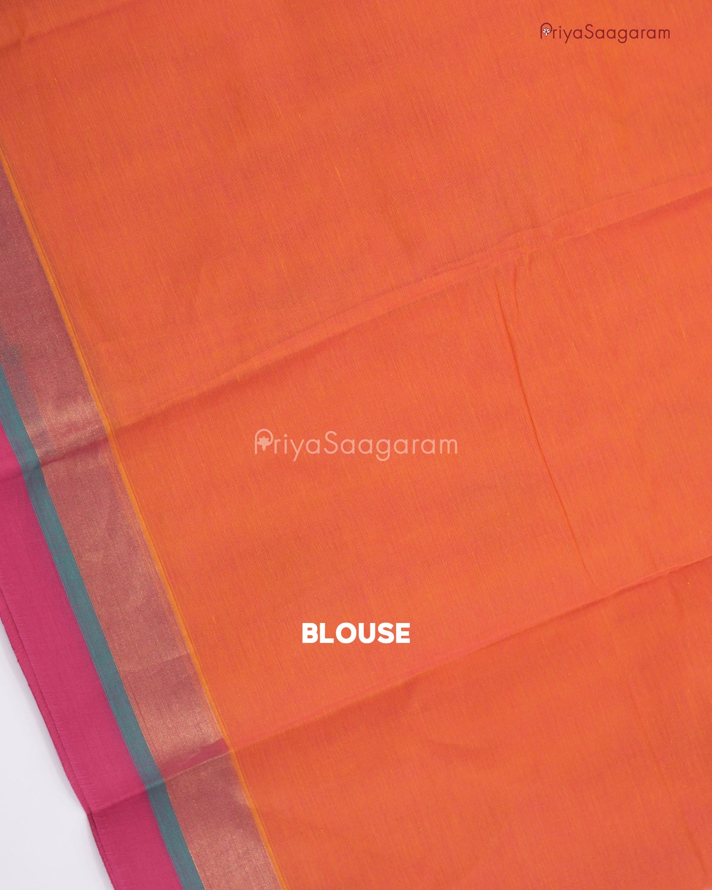Orange Contrast Madurai Cotton - L9953