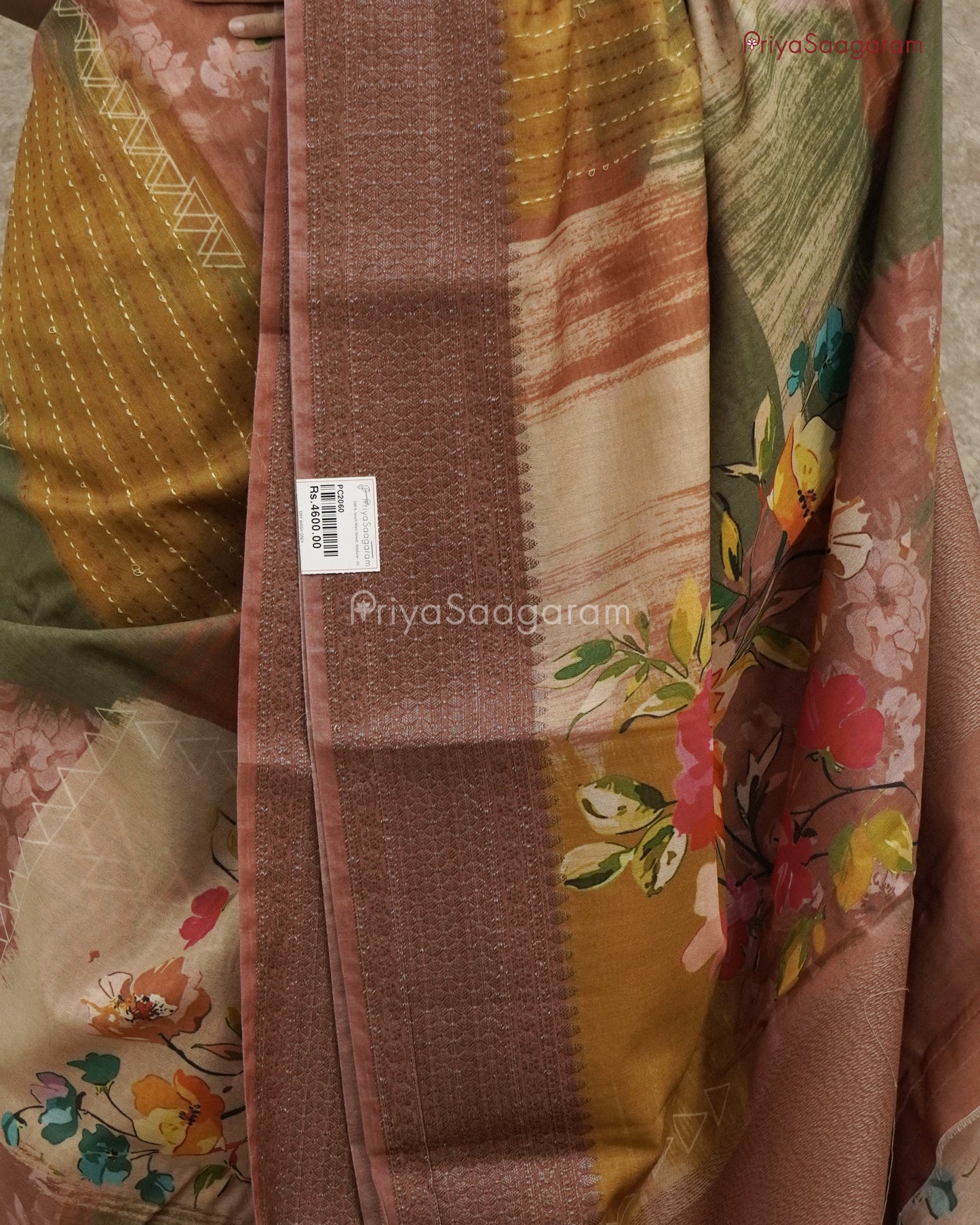 Multi-colored Floral Chanderi - PC2060