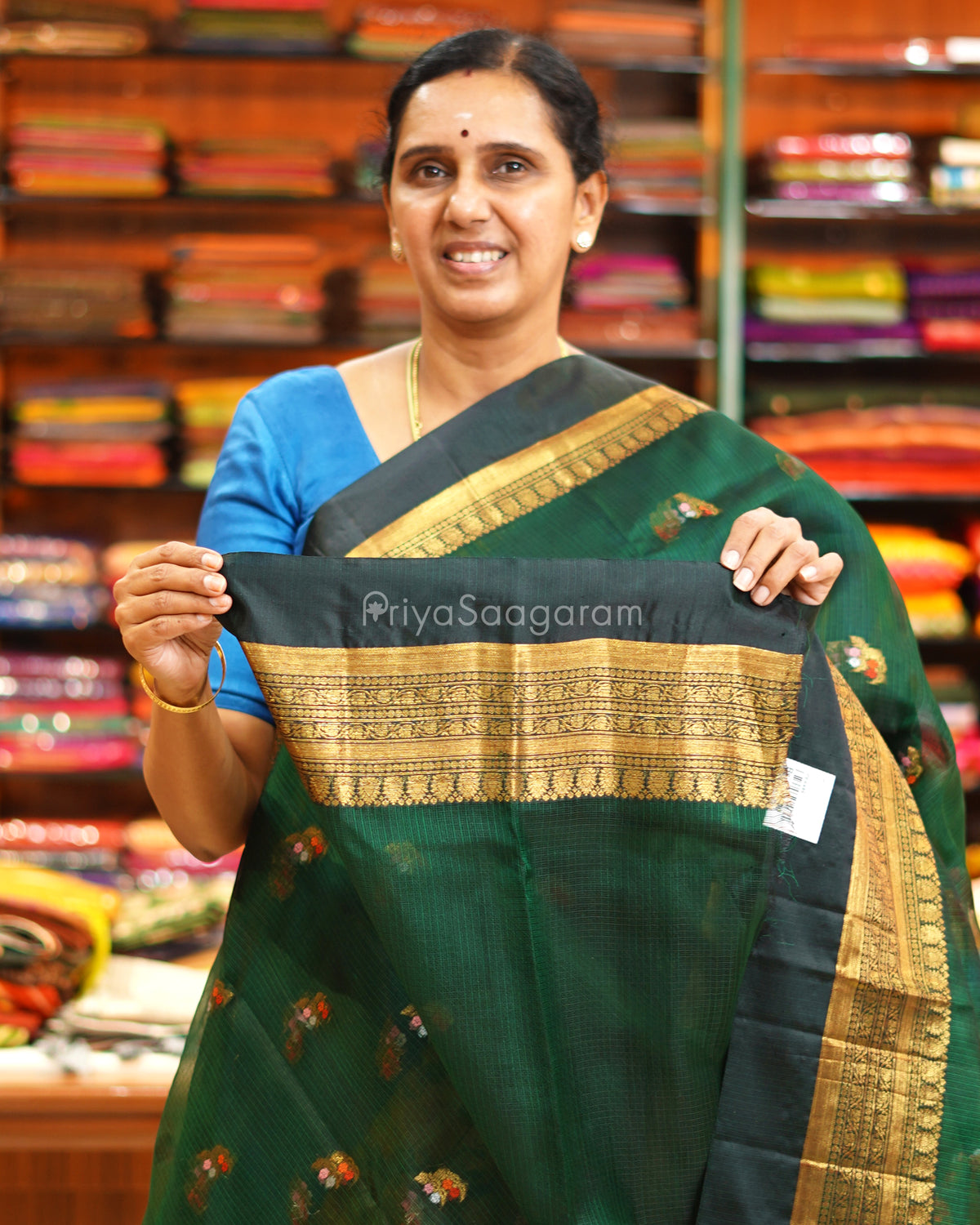 Green Zari Silk Kota - PE6496