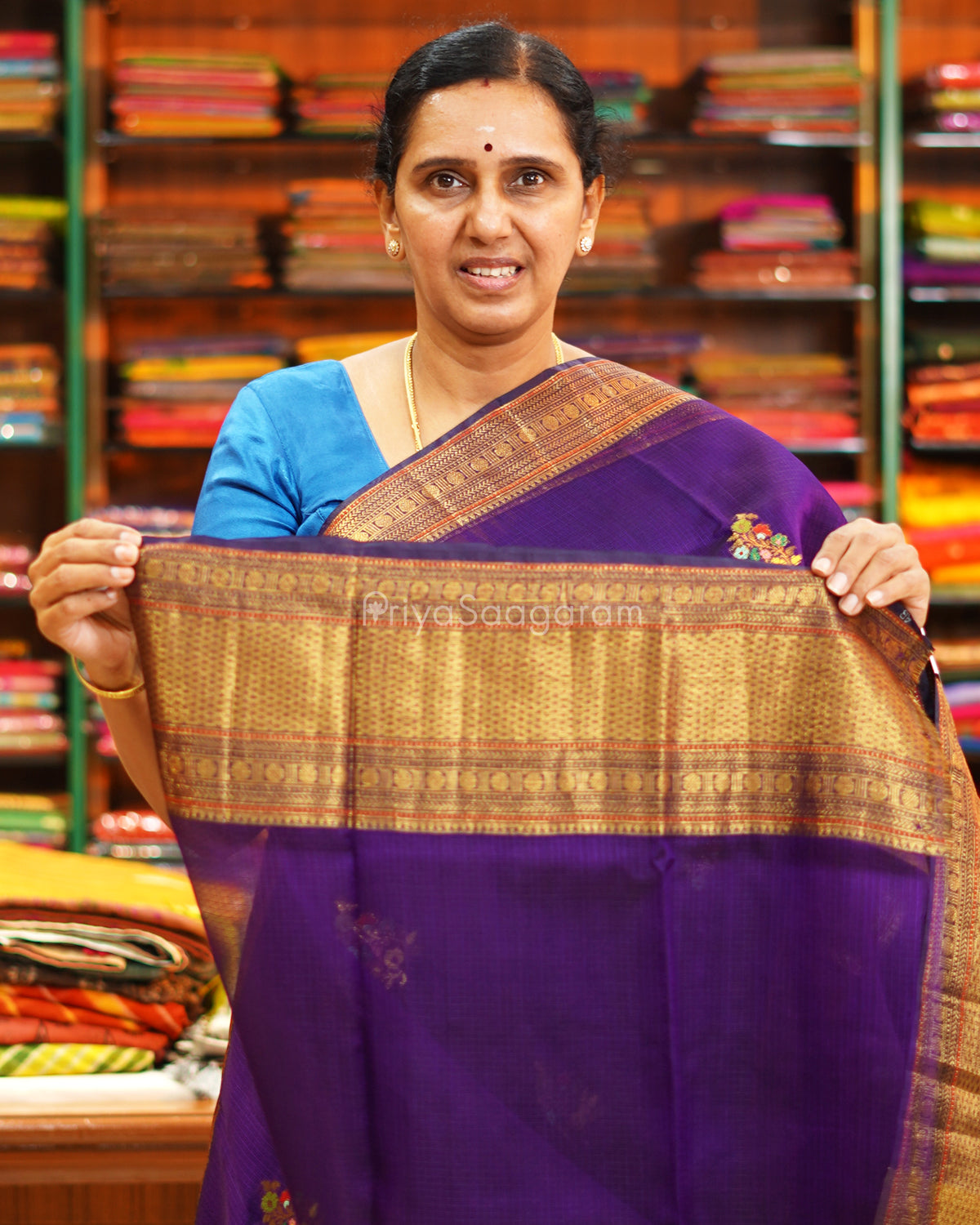 Purple Zari Silk Kota - PE6500
