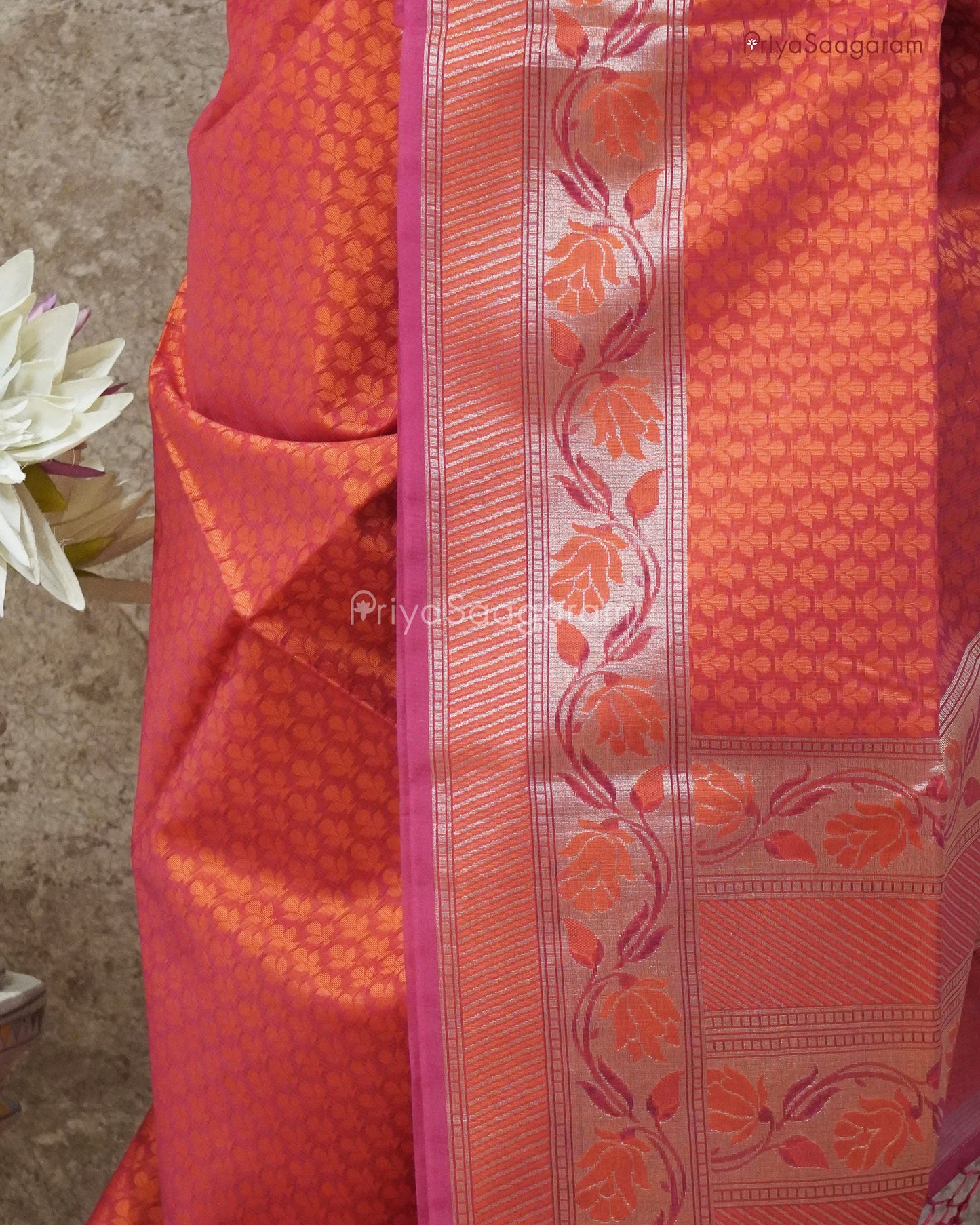 Pink and Red Muslin Silk - PD26