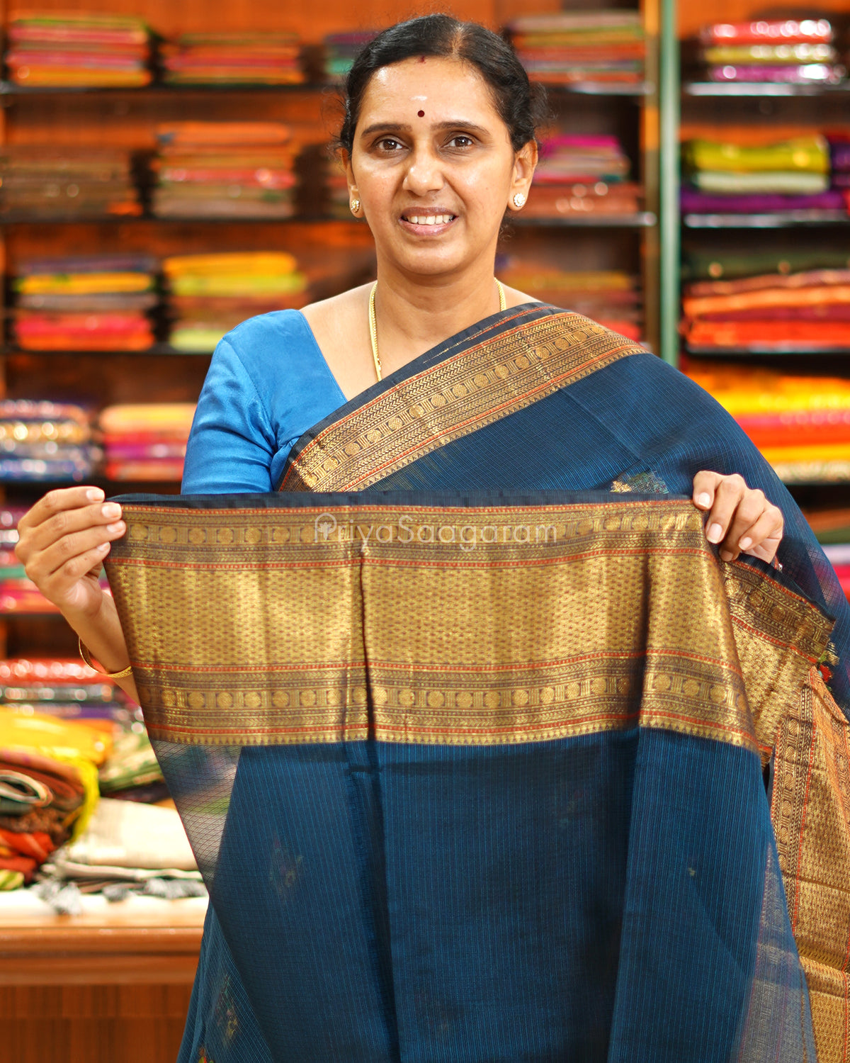 Blue Zari Silk Kota - PE6501
