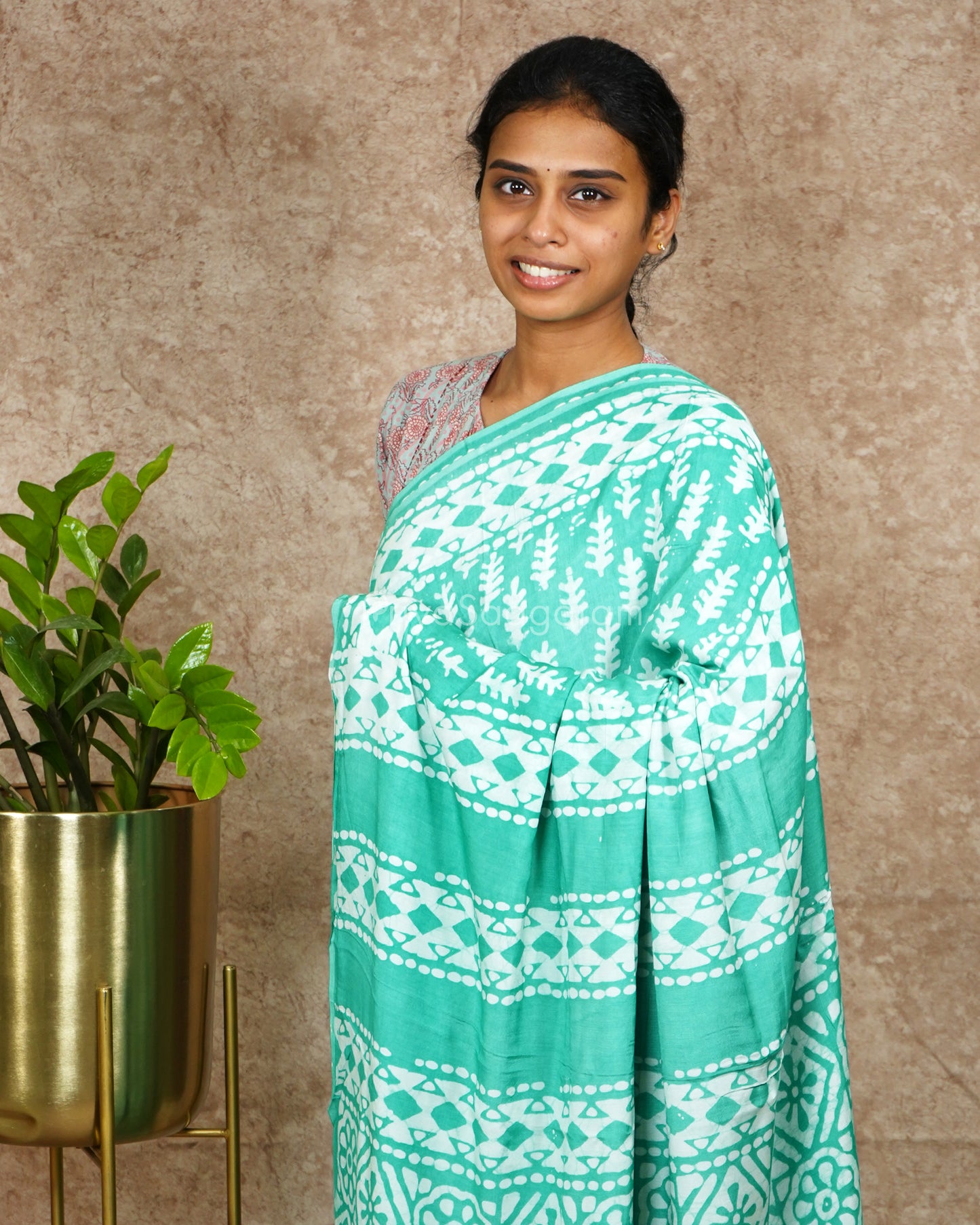 Sea Green Chanderi Soft Cotton - PD3058