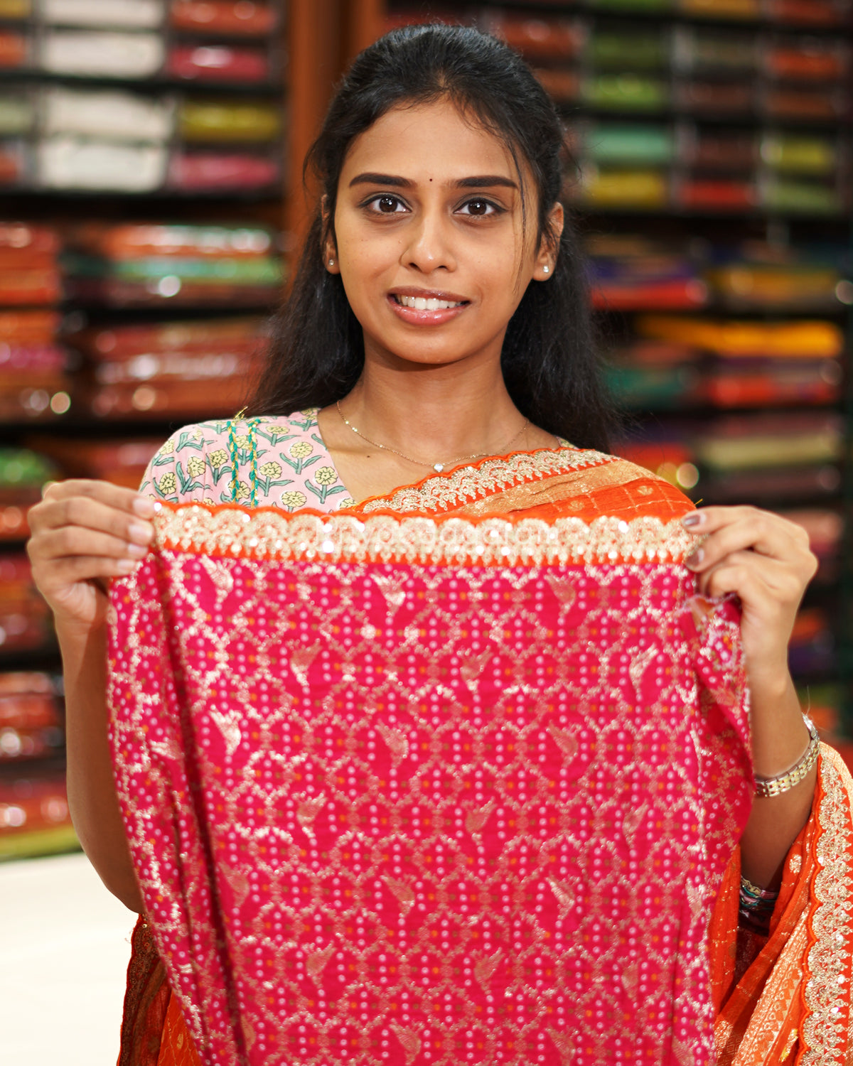 Orange Designer Banaras Silk - PE642