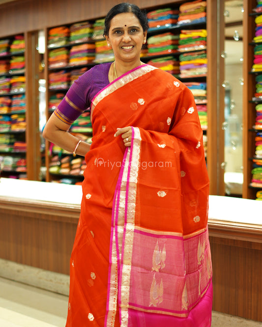 Orange Pink Kota Silk - PD1054