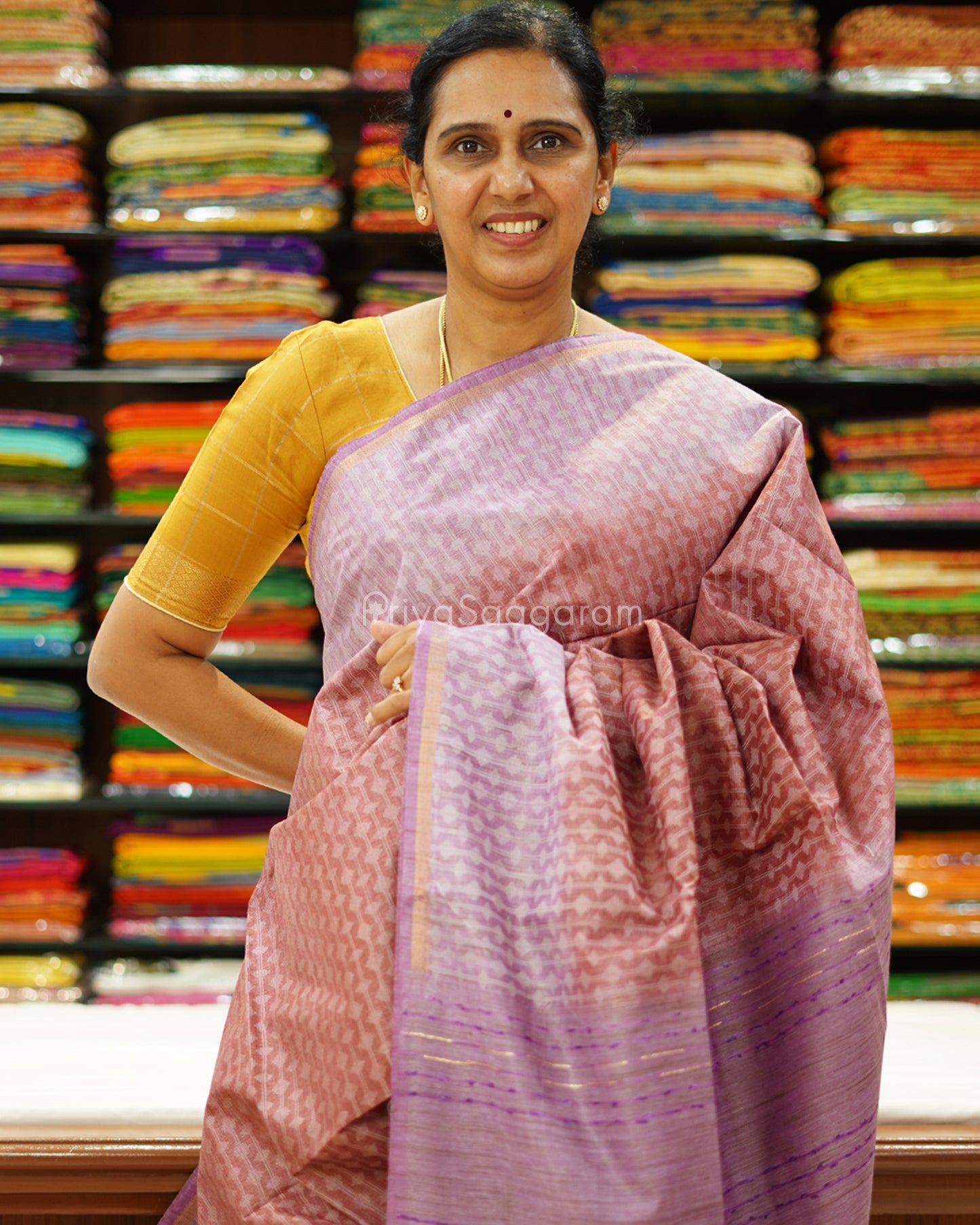 Purple and Violet Shaded Tussar - PD1129