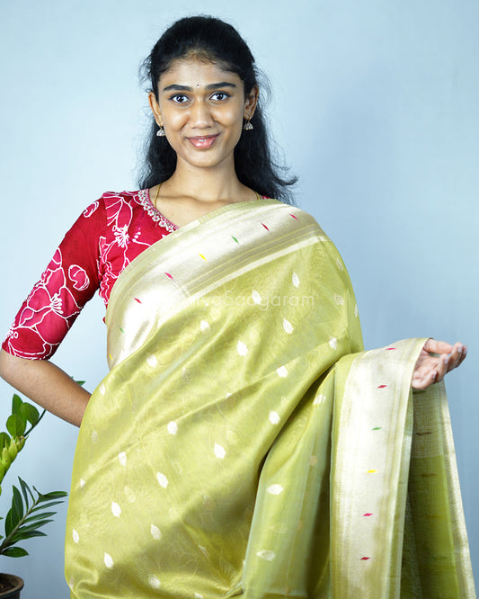 Green Paithani Tissue Banaras - PD1273