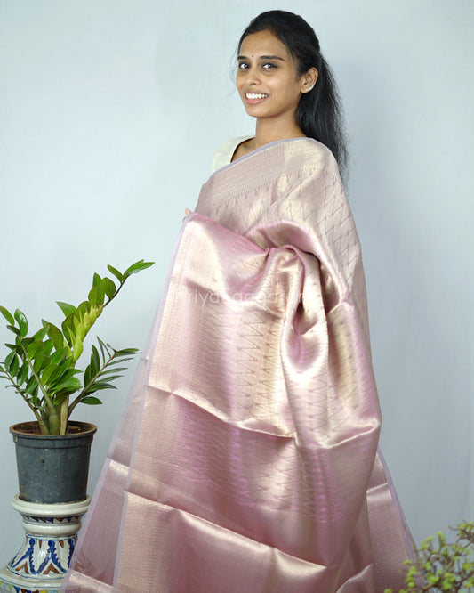 Golden Lavender Kanchipuram Tissue Silk - N4803