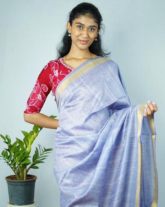 Light Blue Zari Tussar - PD1135