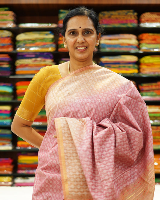 Pink and Orange Shaded Tussar - PD1132
