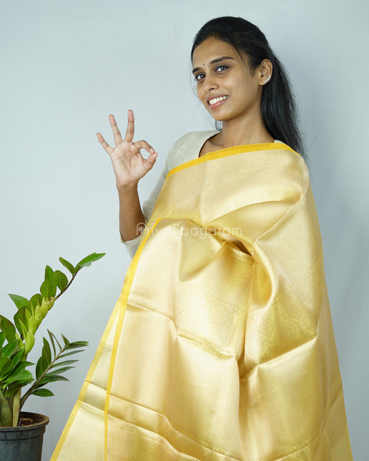 Golden Yellow Tissue Kanchipuram - N4803