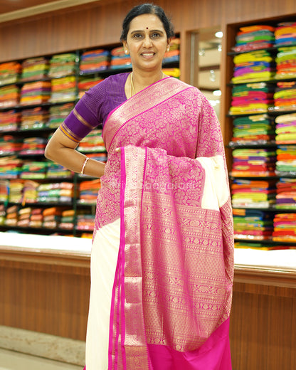 Half-White Pink Mysore Silk -PD468