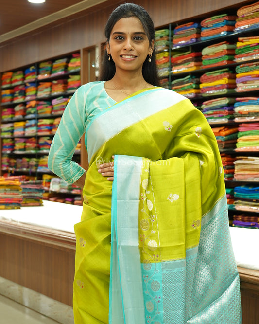Green Blue Chiniya Silk - PC3199
