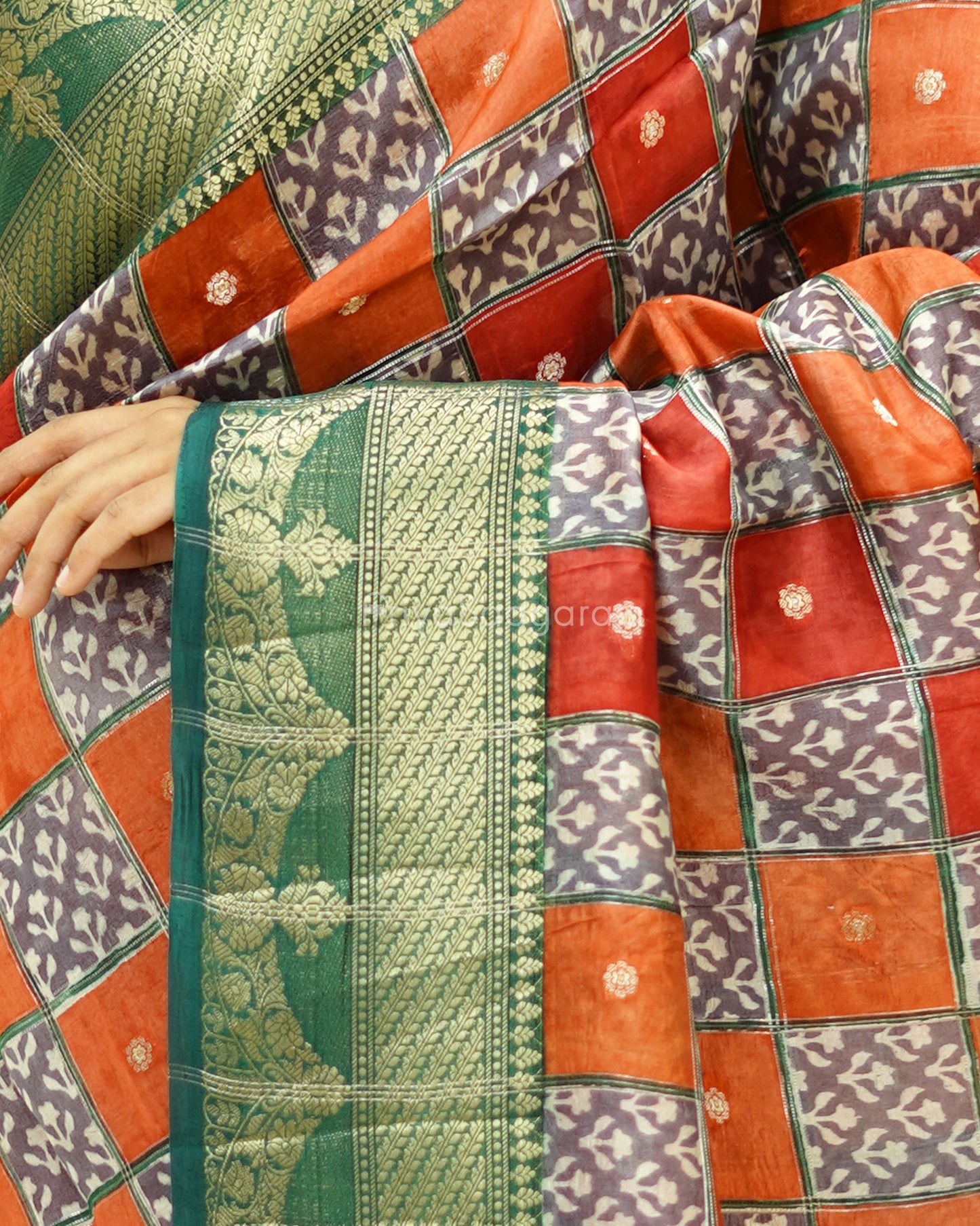 Traditional Checked Kora Silk - PC3196