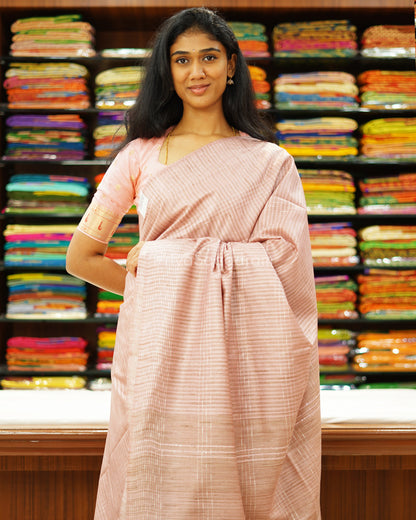Nude Pink Striped Tussar - PD1213
