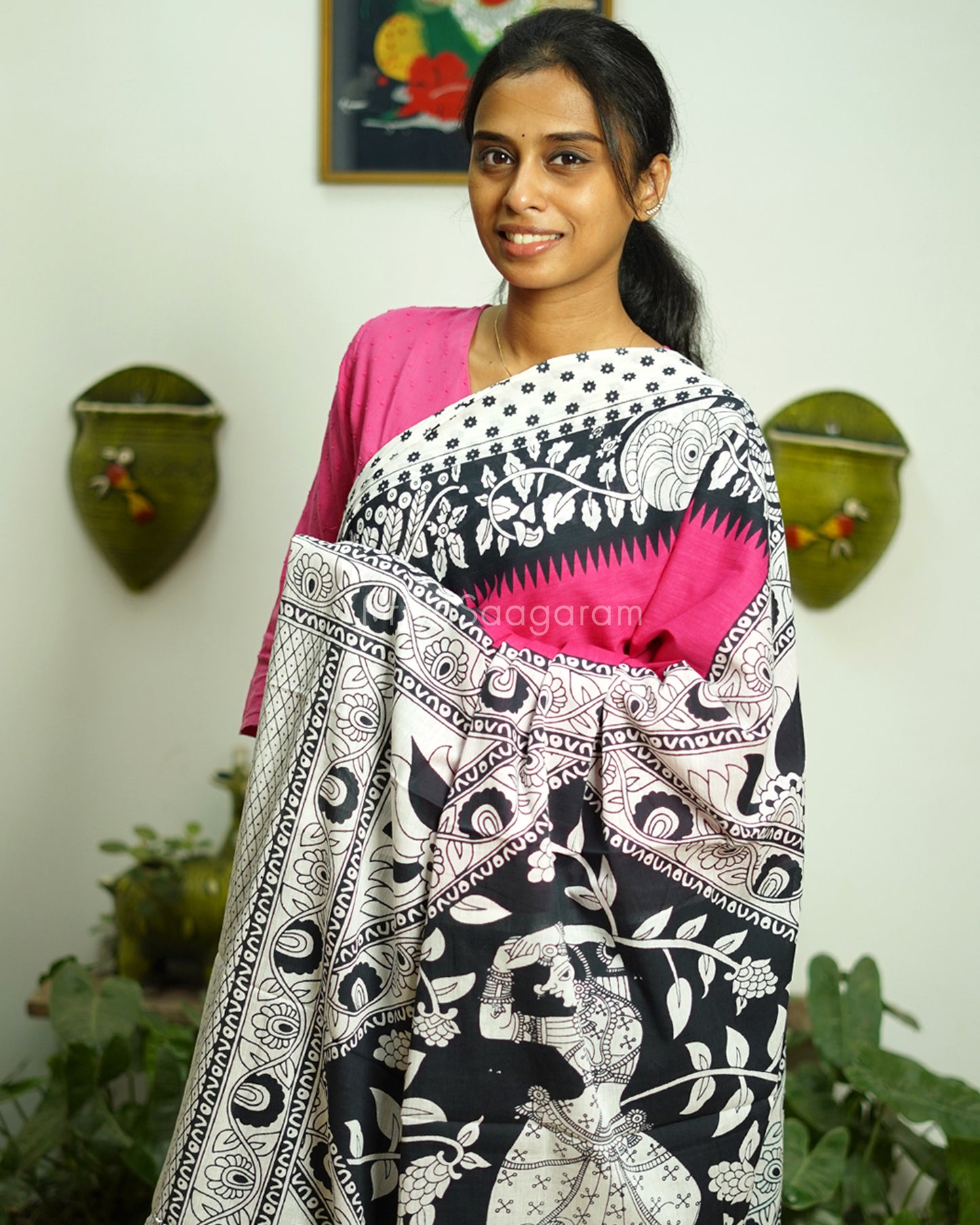 Mitta Pink Kalamkari Blockprint Pure Cotton - PD202