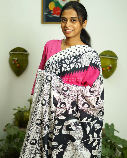 Mitta Pink Kalamkari Blockprint Pure Cotton - PD202