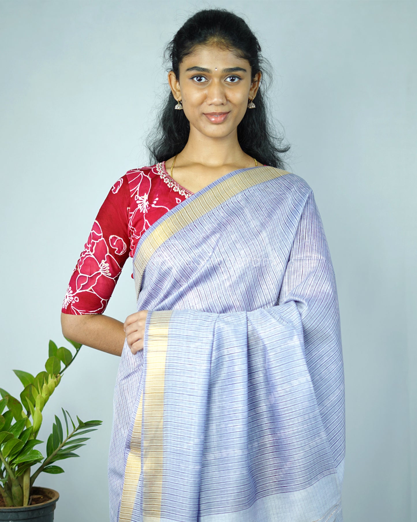 Light Blue Zari Tussar - PD1135