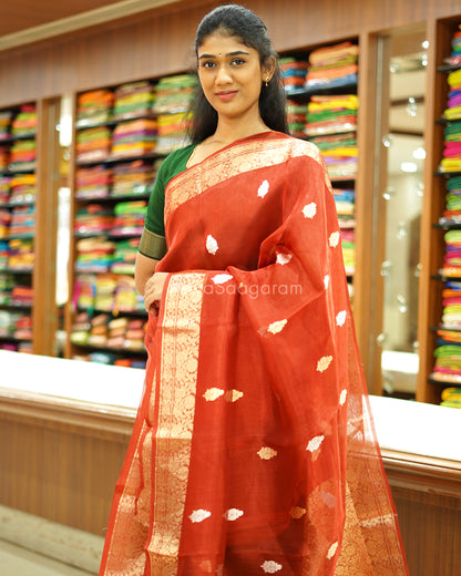 Kumkum Red Kora Silk - PC3830